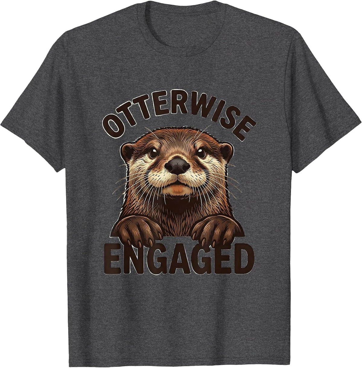 Otterwise Engaged Funny Otter Lover Gift For Kids Teens T-Shirt - Dark Heather Grey
