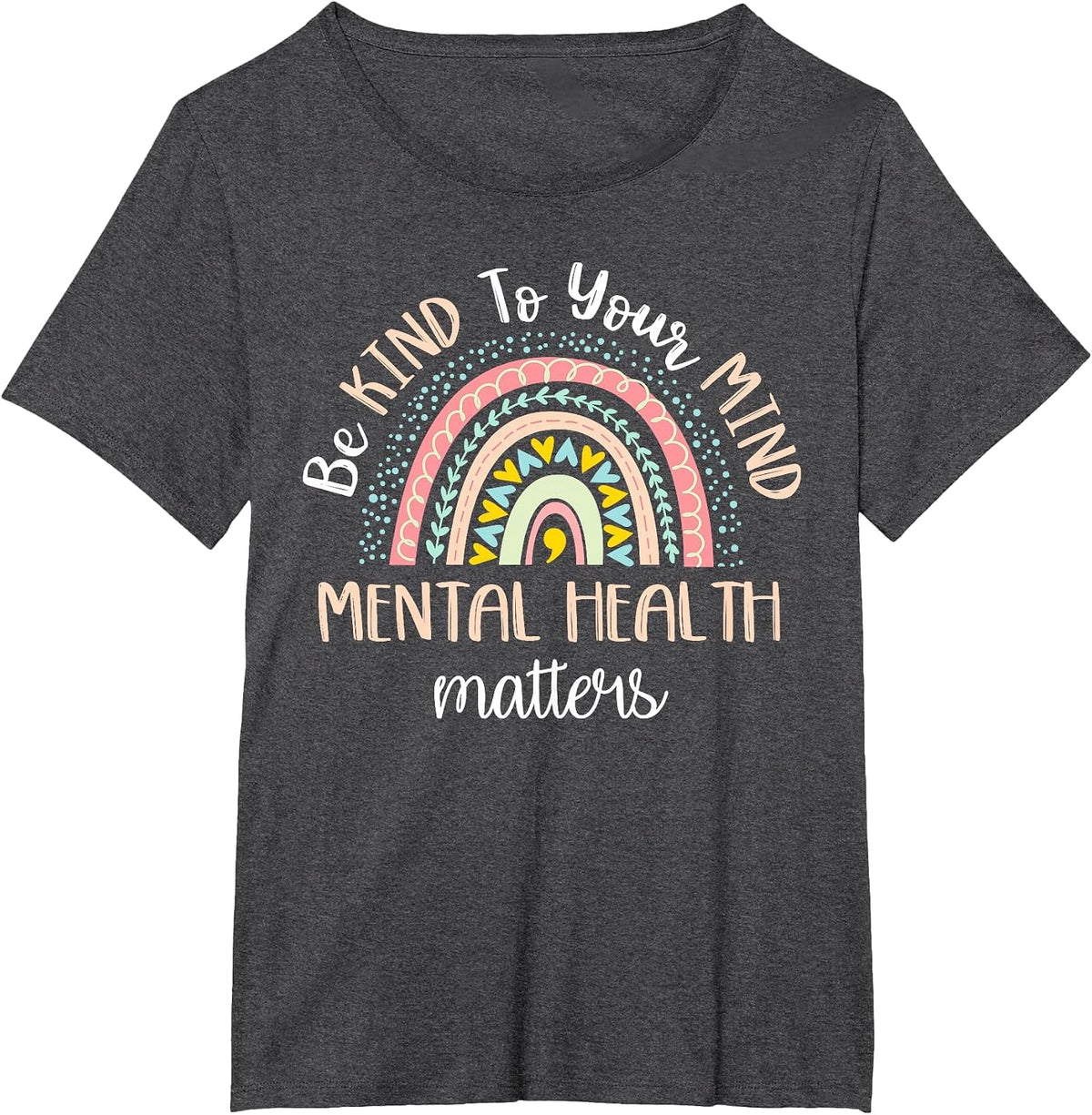 Be Kind to Your Mind Mental Health Matters Awareness T-Shirt - Dark Heather Grey