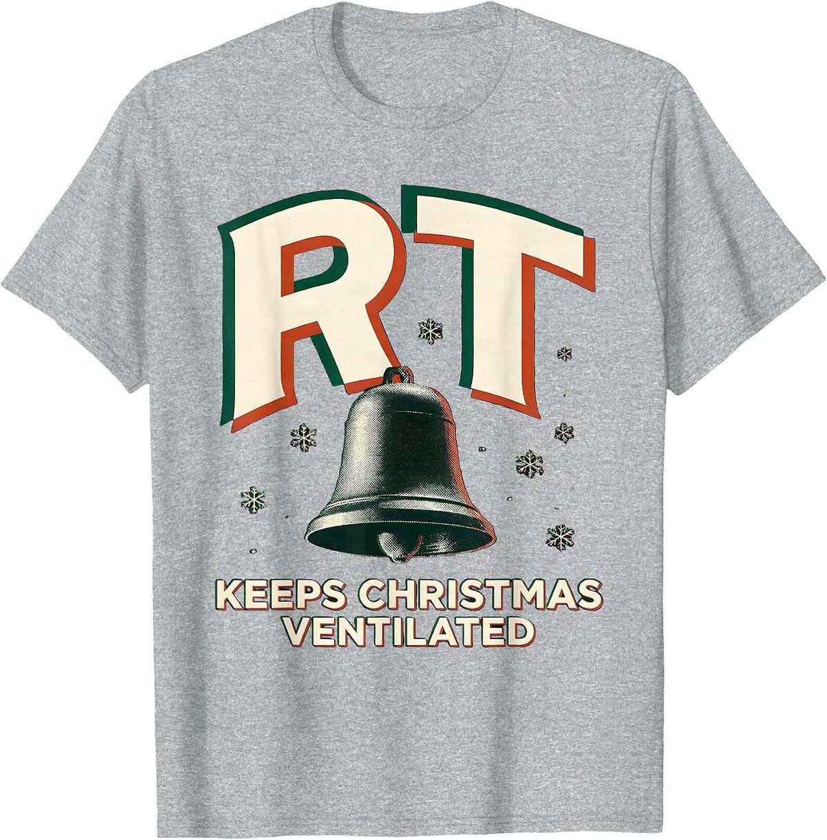 Men's RT Keeps Christmas Ventilated Funny Respiratory Therapist T-Shirt - Heather Grey