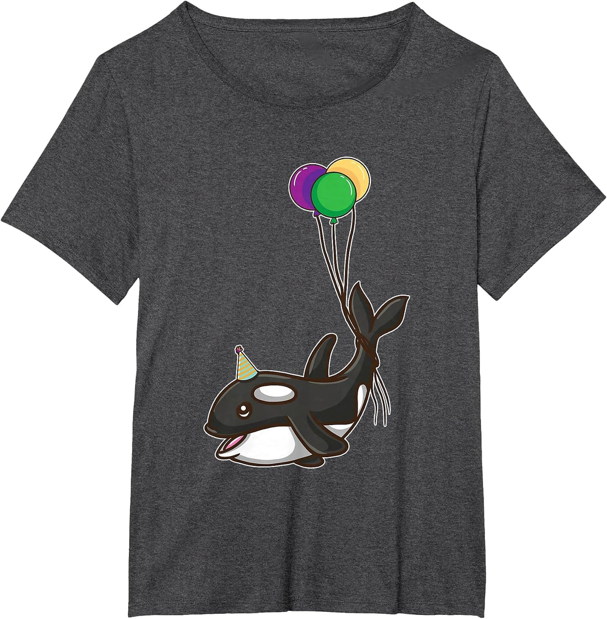 Birthday Orca for Whale Lover T-Shirt - Dark Heather Grey