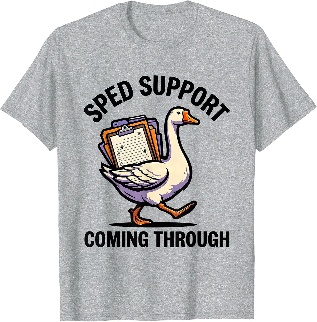 Men's SPED Support Coming Through Funny Special Education Teacher T-Shirt - Heather Grey