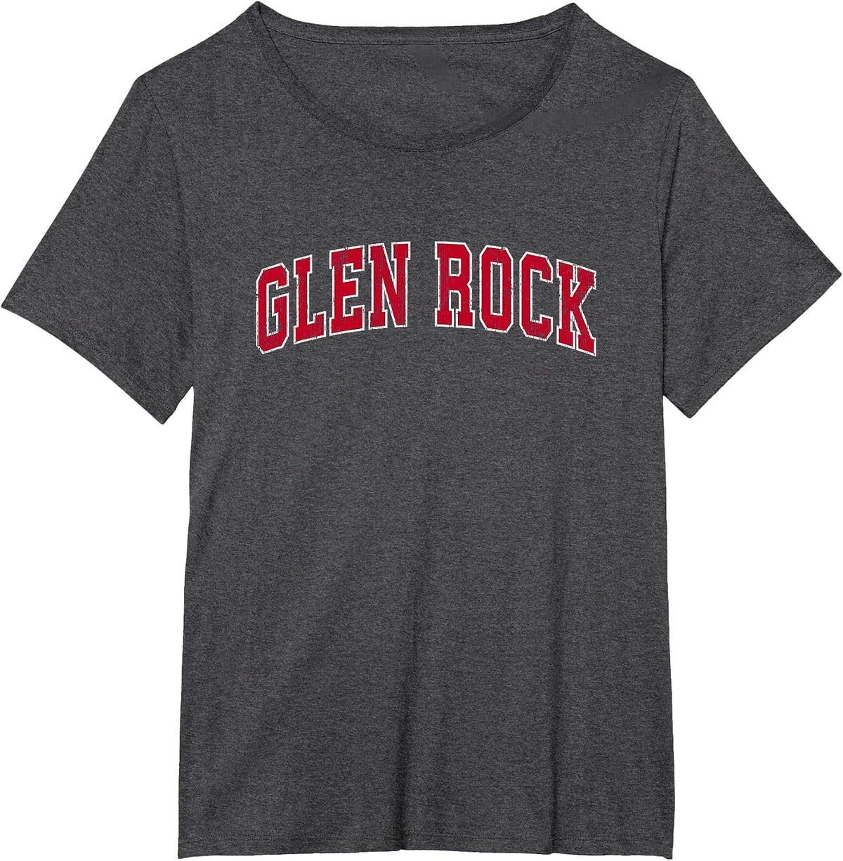 Glen Rock New Jersey NJ Vintage Sports Design Red Design T-Shirt - Dark Heather Grey