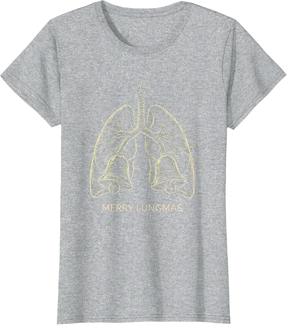 Merry Lungmas Respiratory Therapist Holiday Humor T-Shirt - Heather Grey