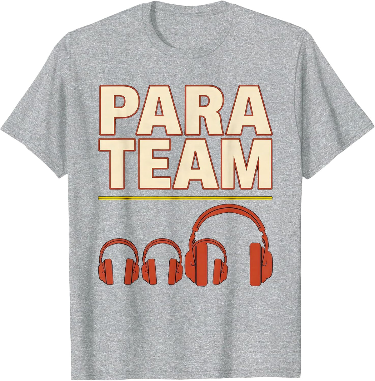 Men's Para Team Screenprint Poster Paraprofessional Teacher T-Shirt - Heather Grey