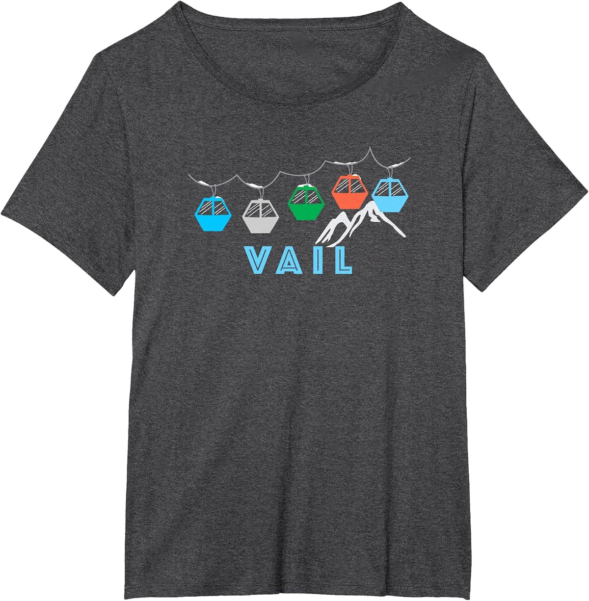 Vail Ski Mountain Gondola - Vail, Colorado T-Shirt - Dark Heather Grey
