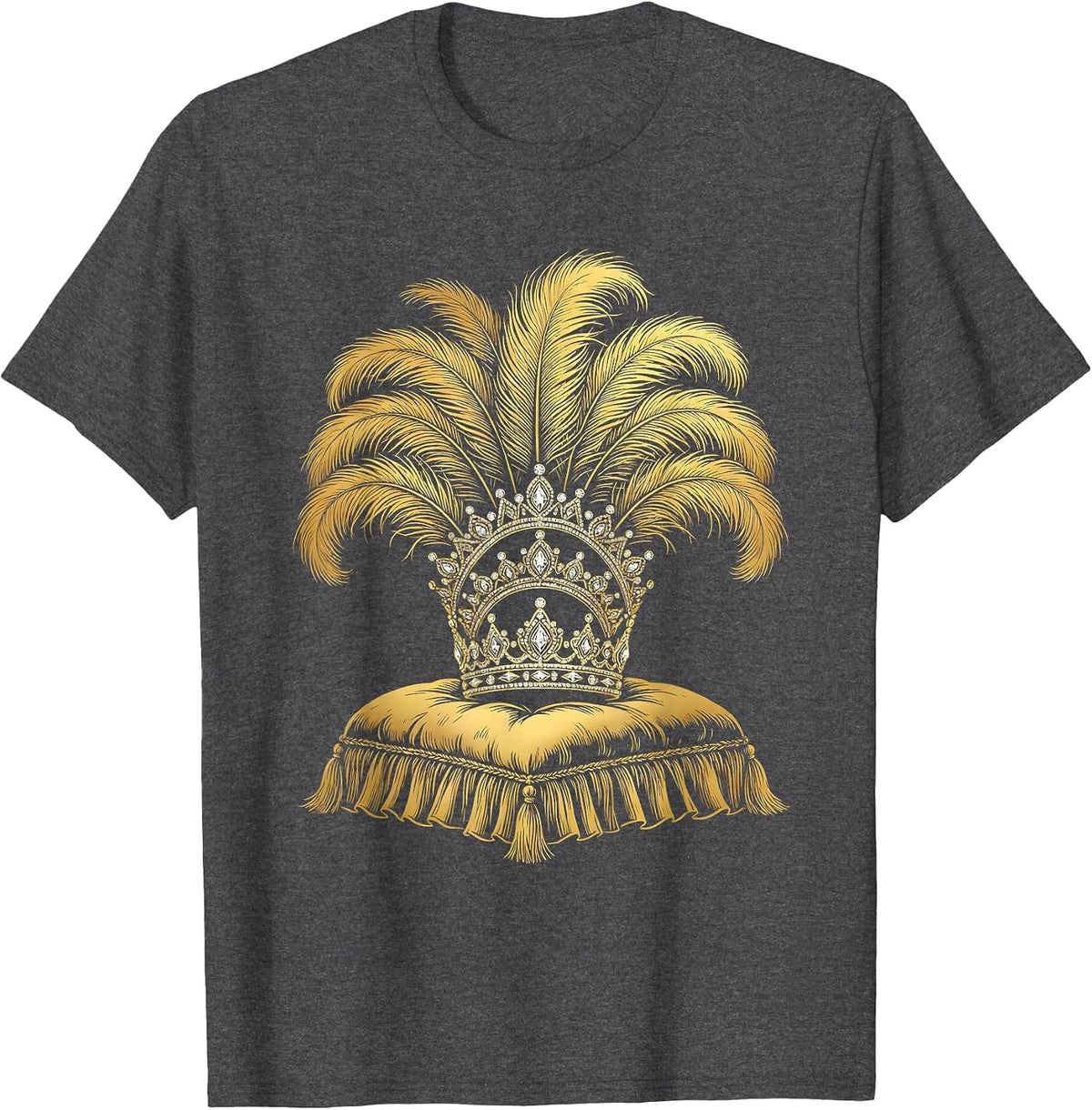 Men's Showgirl Crown on Velvet Cushion Graphic T-Shirt - Dark Heather Grey