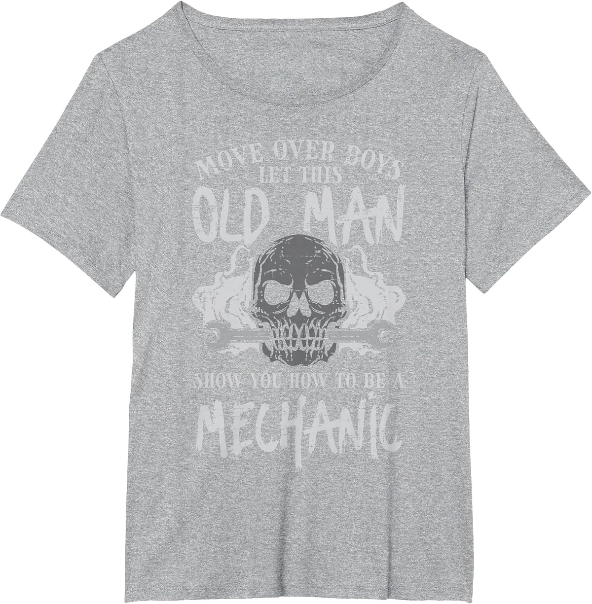 Let This Old Man Show How to Be Mechanic Funny Grandpa Men T-Shirt - Heather Grey