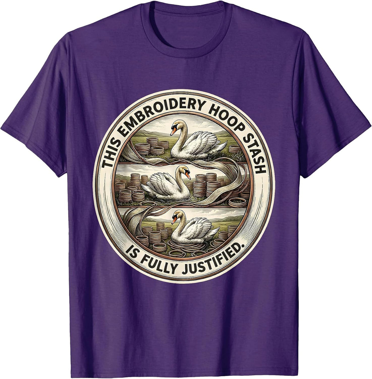 Men's This Embroidery Hoop Stash Is Fully Justified Craft T-Shirt - Purple