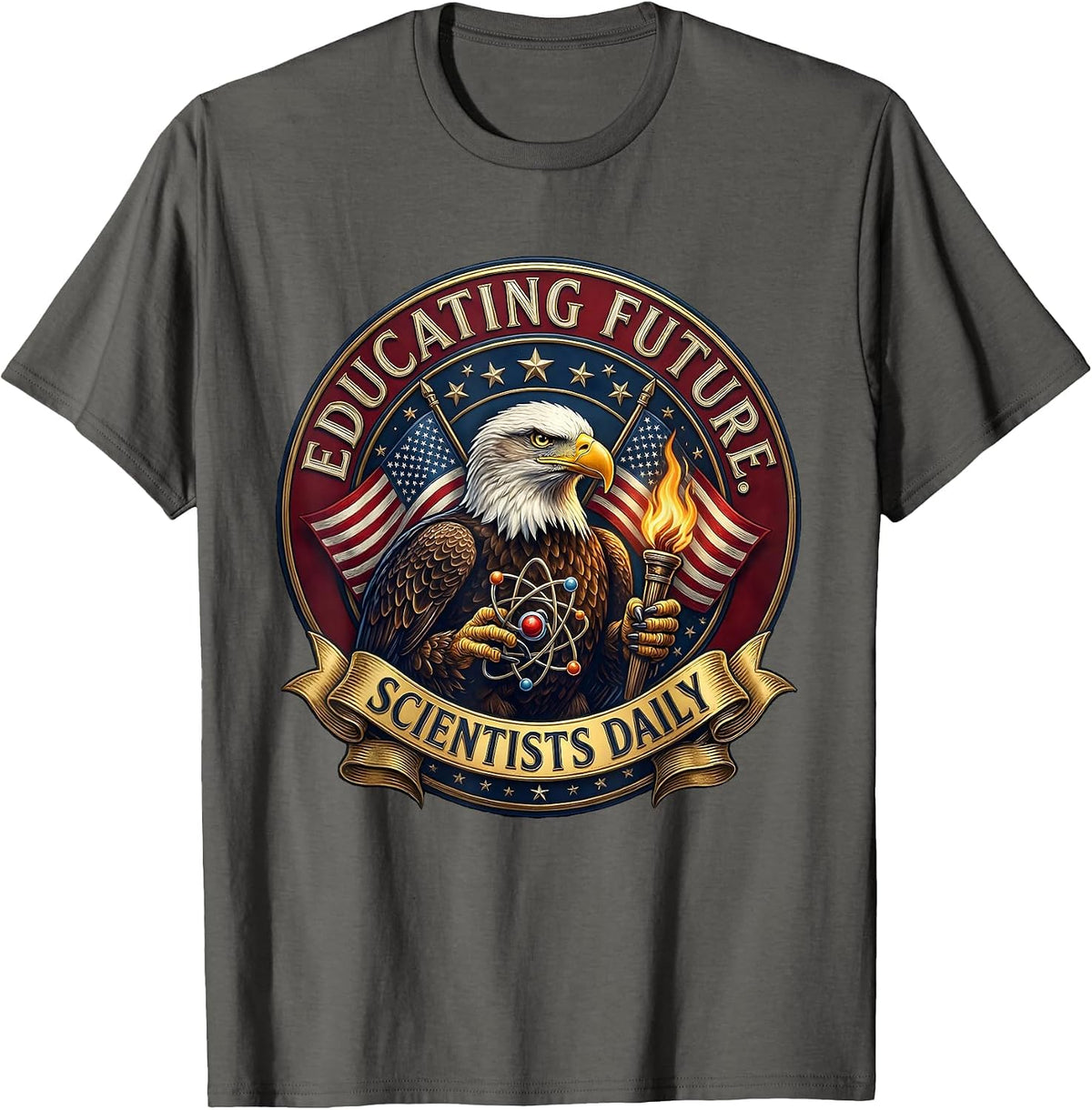 Educating Future Scientists Daily Science Teacher T-Shirt - Asphalt Grey