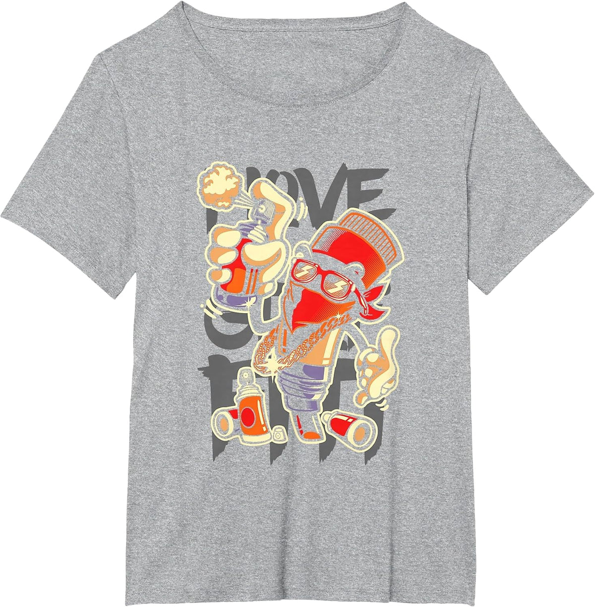 I Love Graffiti Art Spray Paint Graffiti Artist Urban T-Shirt - Heather Grey