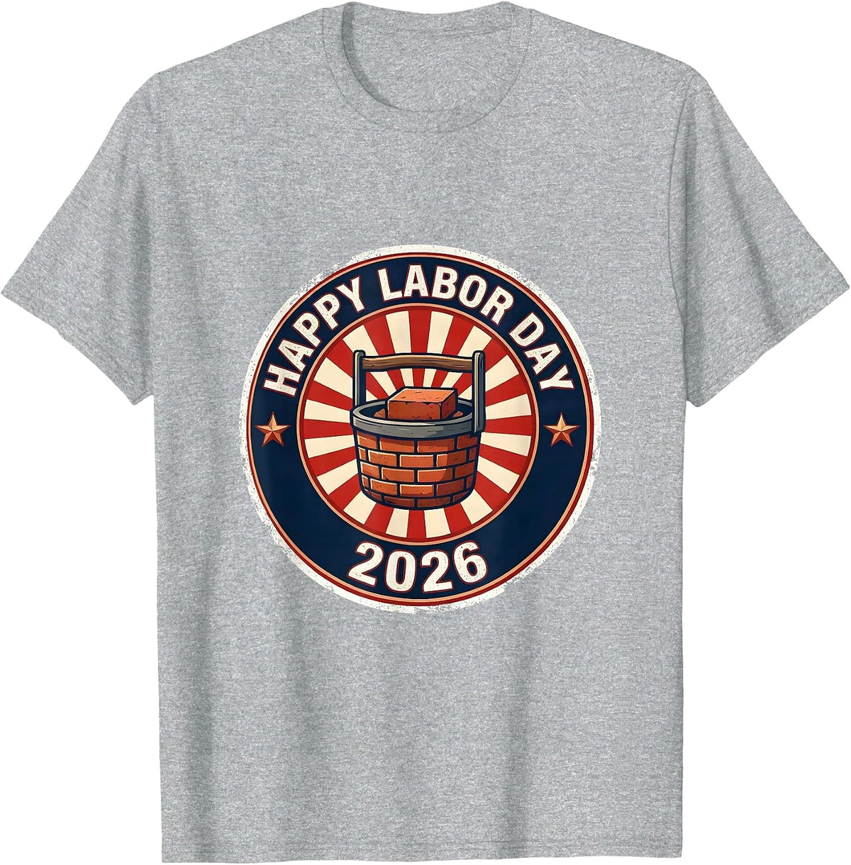 Men's Happy Labor Day 2026 Patriotic Union Pride Worker T-Shirt - Heather Grey