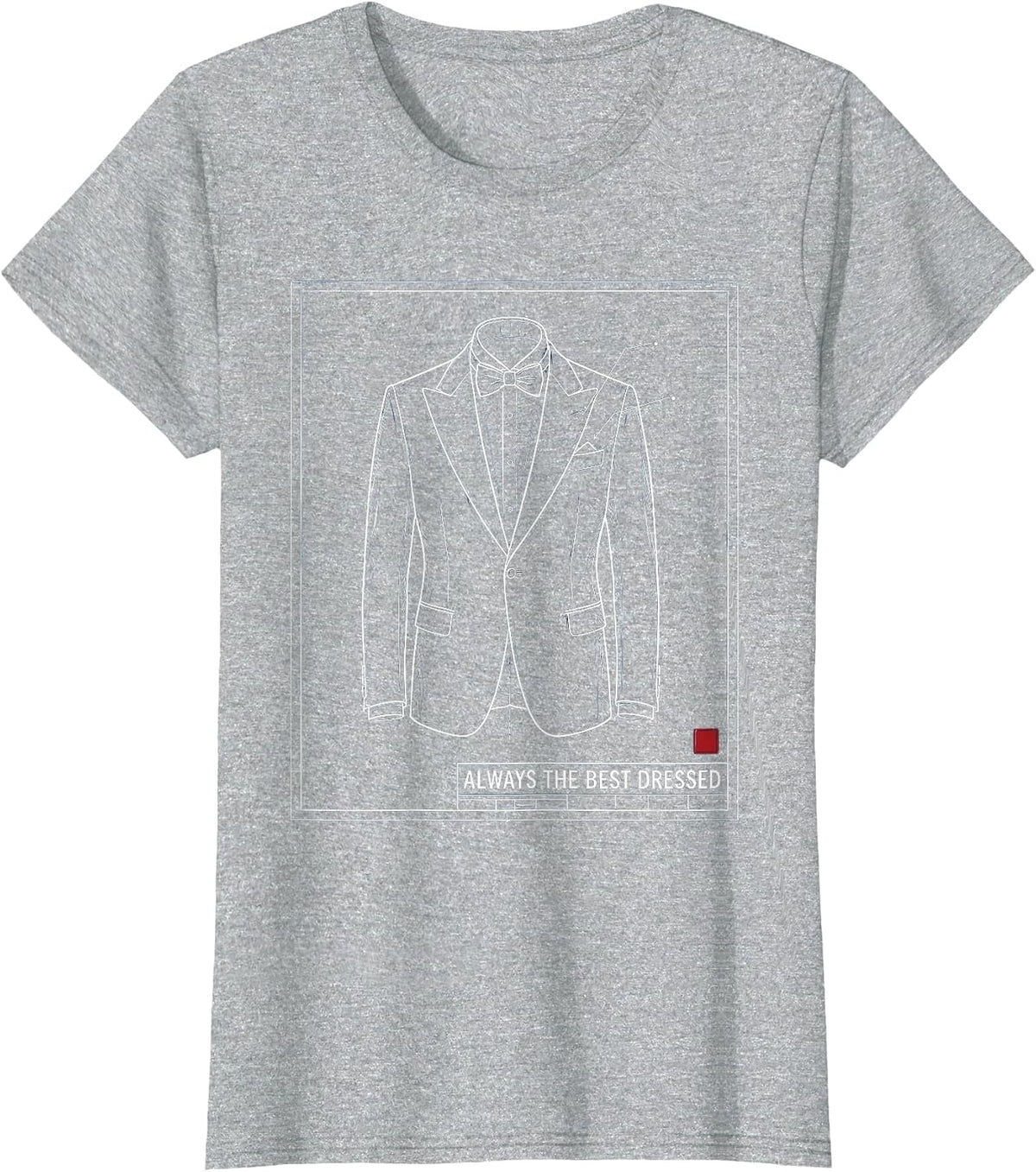 Always the Best Dressed Tuxedo Graphic Design T-Shirt - Heather Grey
