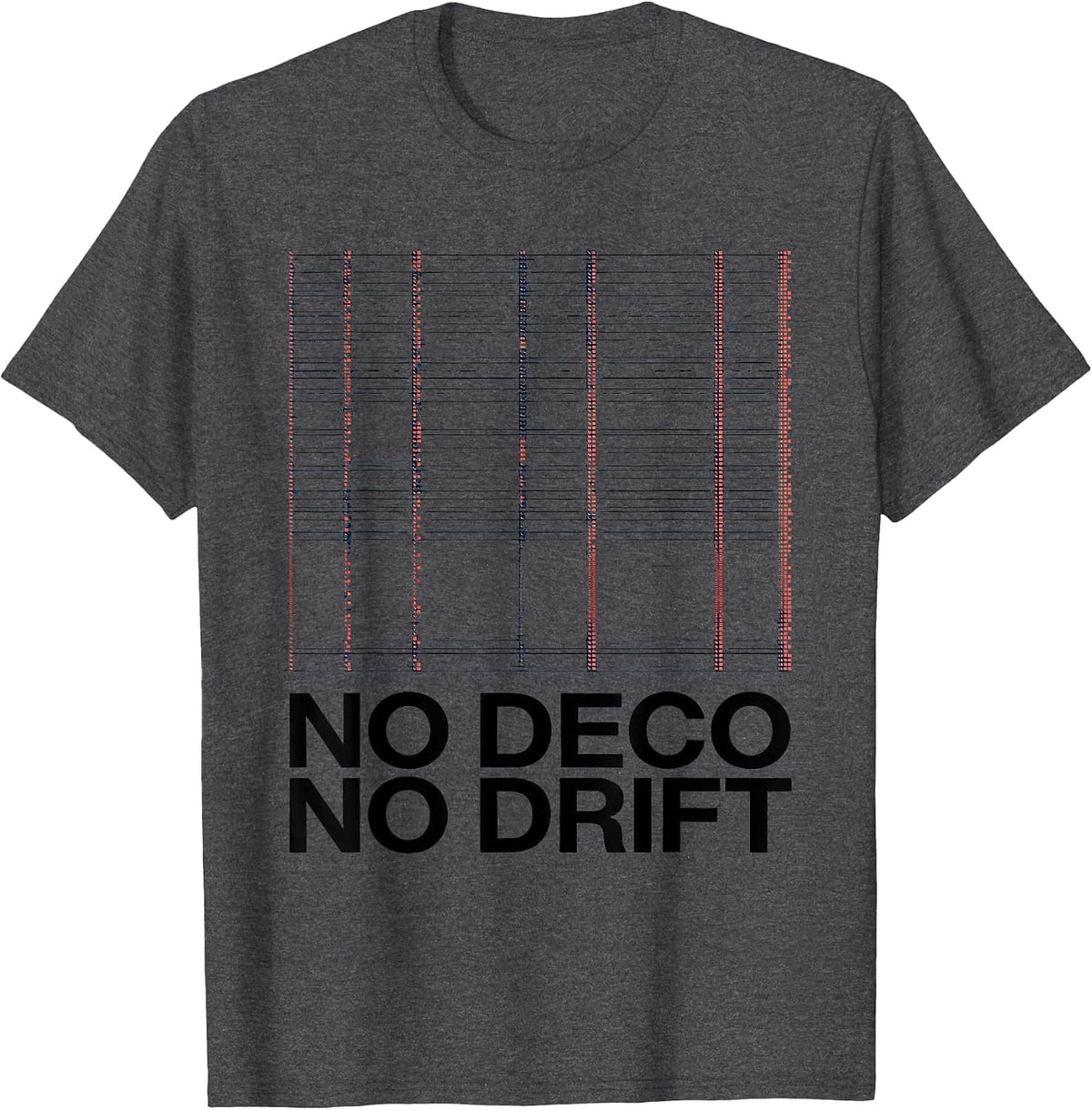No Deco No Drift Swiss International Scuba Diving T-Shirt - Dark Heather Grey