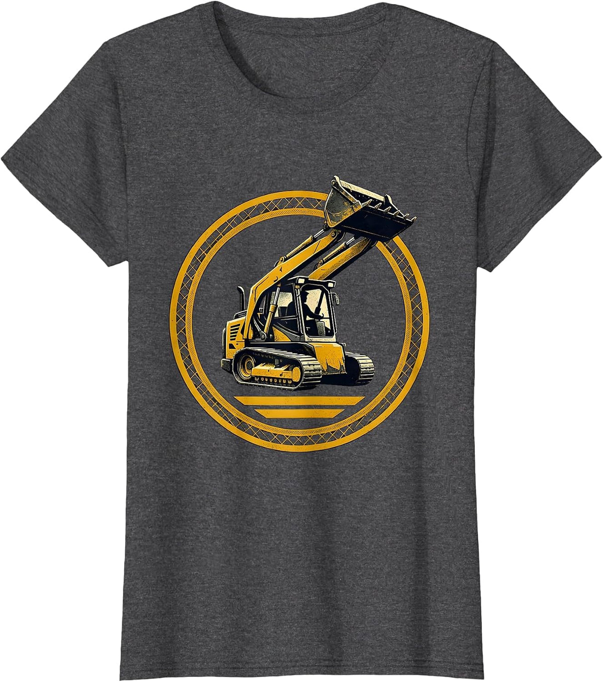 Women's Skid Steer Badge Operator Humor Vintage T-Shirt - Dark Heather Grey