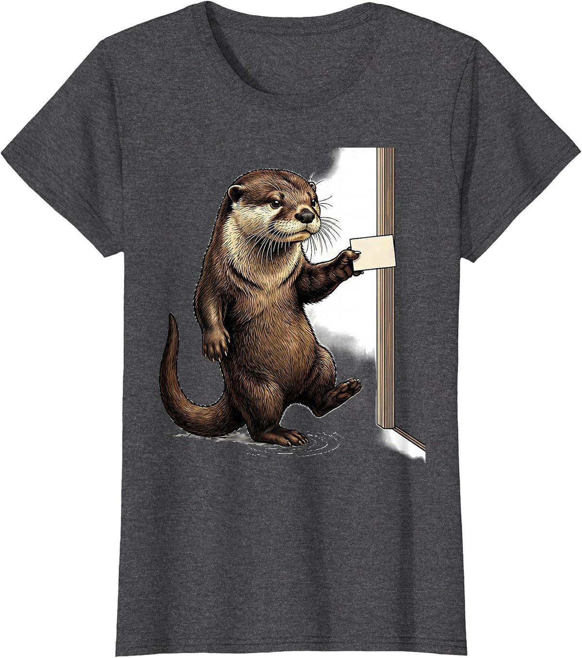 Women's Otter Hall Pass Funny Otter Lover Gift T-Shirt - Dark Heather Grey