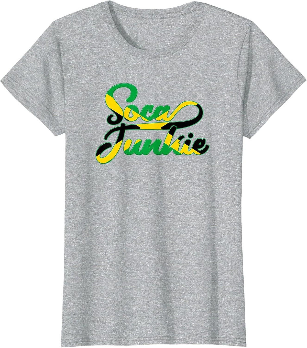 Soca Junkie Jamaican Flag Colors Jamaica Caribbean Carnival T-Shirt - Heather Grey