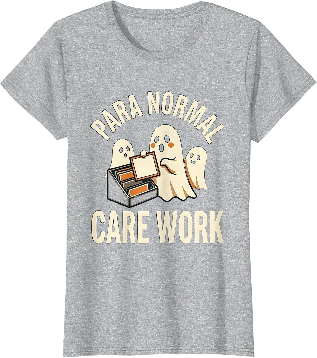 Para Normal Care Work Funny Ghost Paraprofessional Halloween T-Shirt - Heather Grey