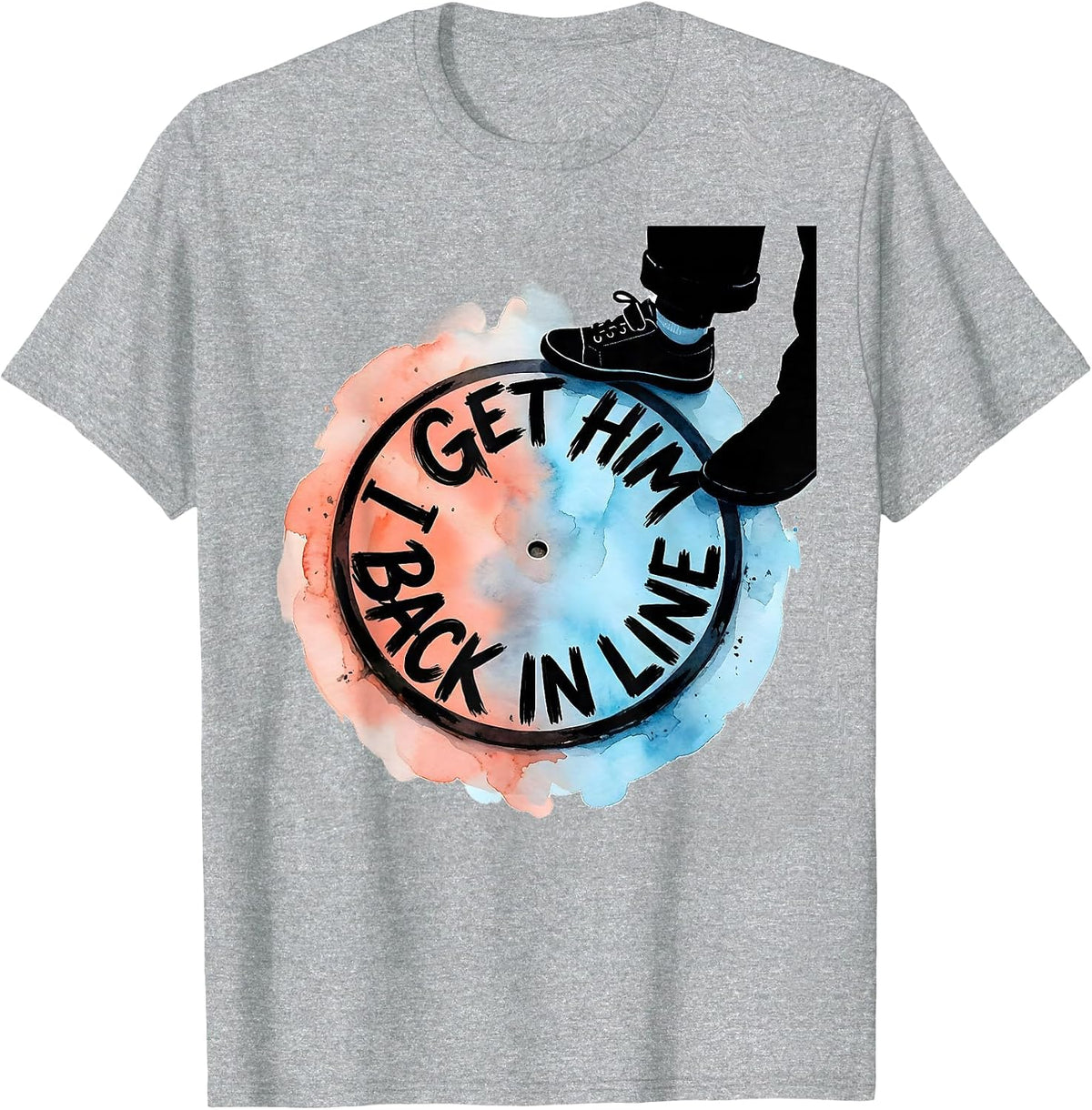 Men's I Get Him Back In Line Funny Paraprofessional Teacher T-Shirt - Heather Grey