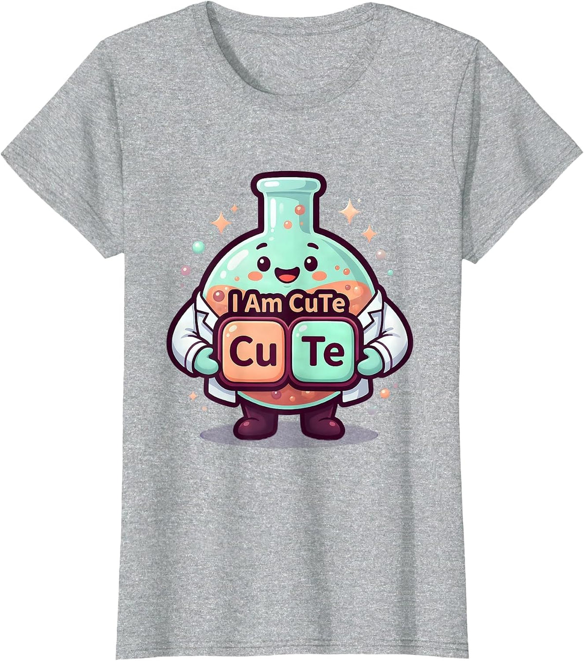 I Am CuTe Cute Kawaii Chemistry Teacher Science Humor T-Shirt - Heather Grey