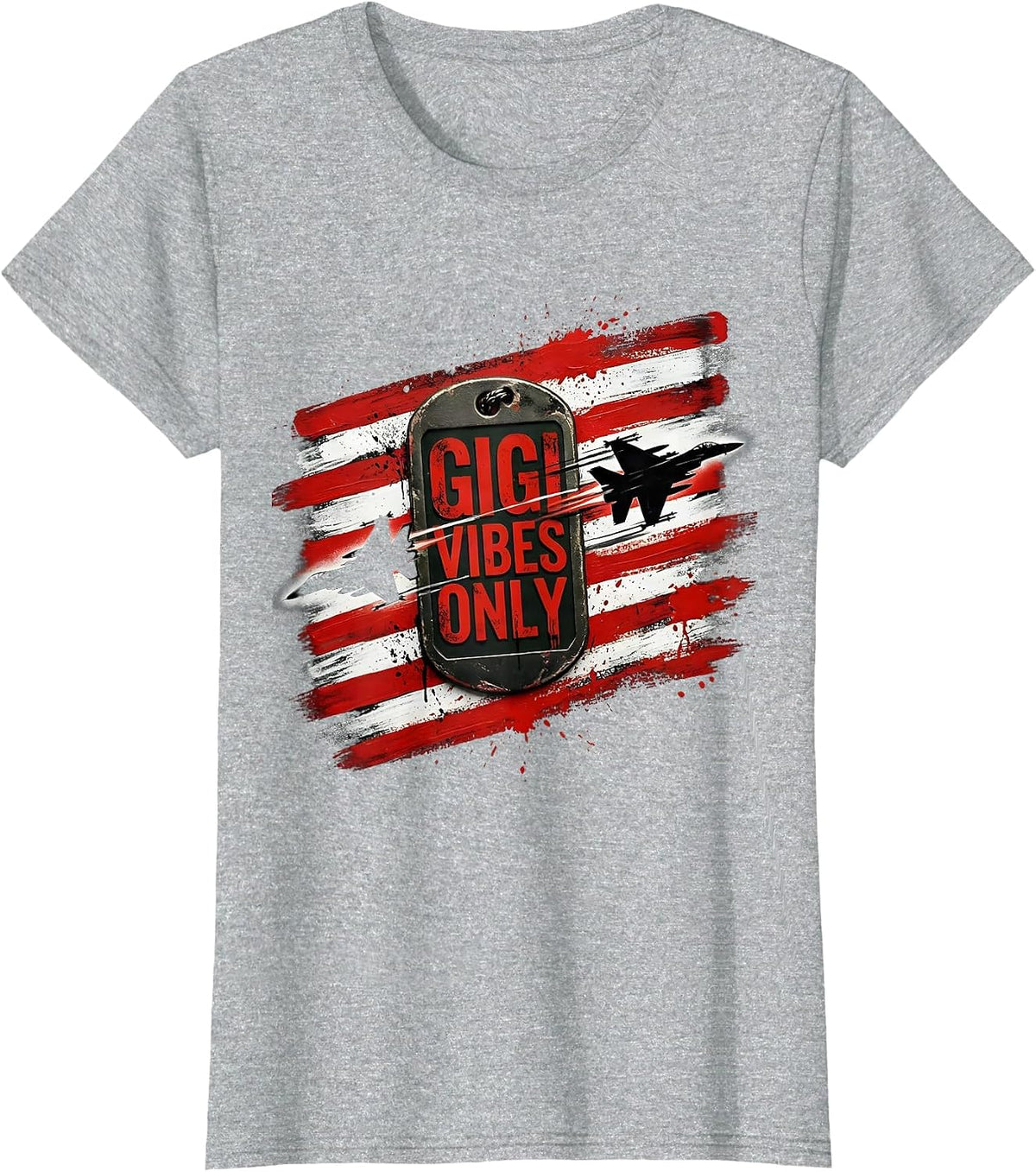 Gigi Vibes Only Grandma Life Design T-Shirt - Heather Grey
