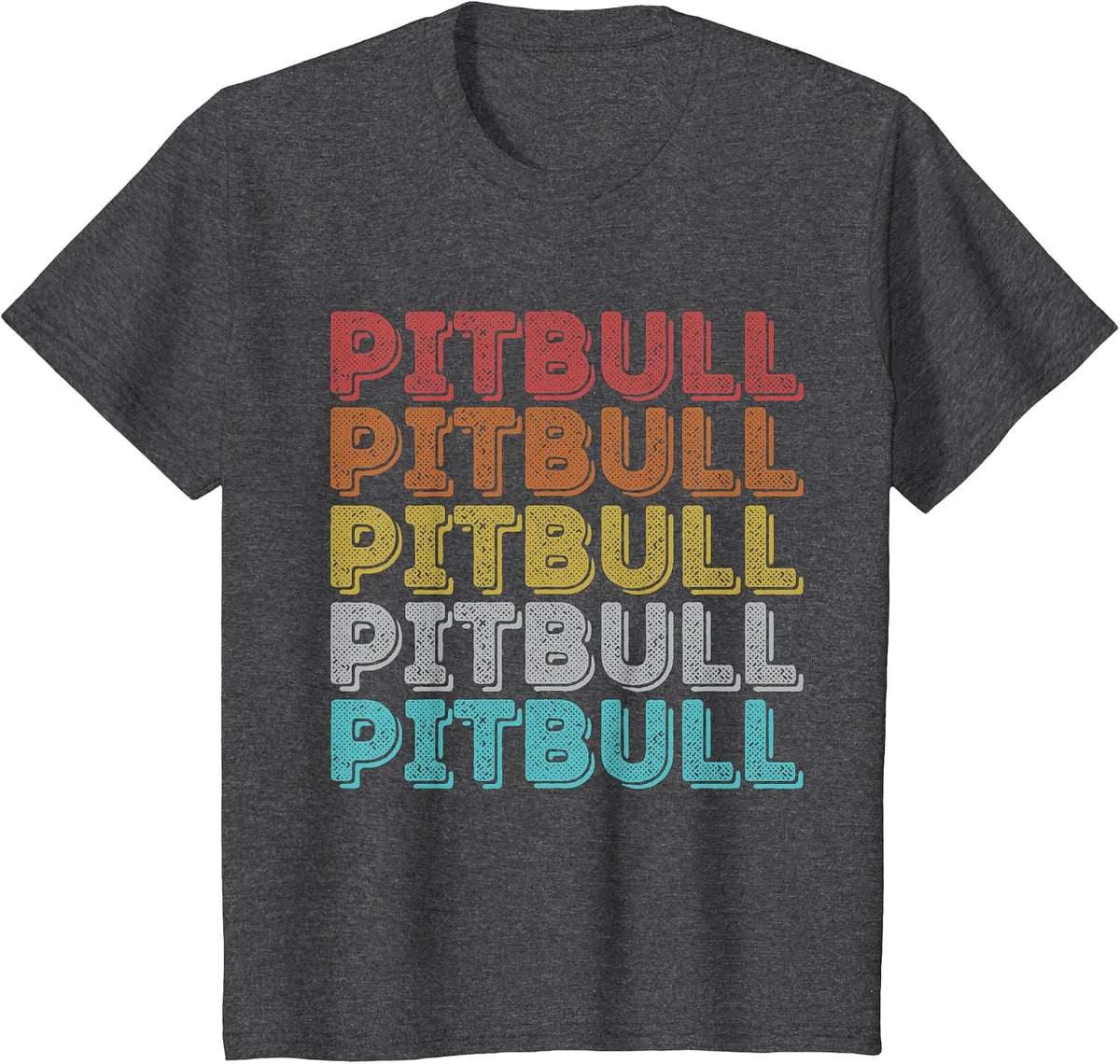 Vintage Retro Pitbull T-Shirt - Dark Heather Grey