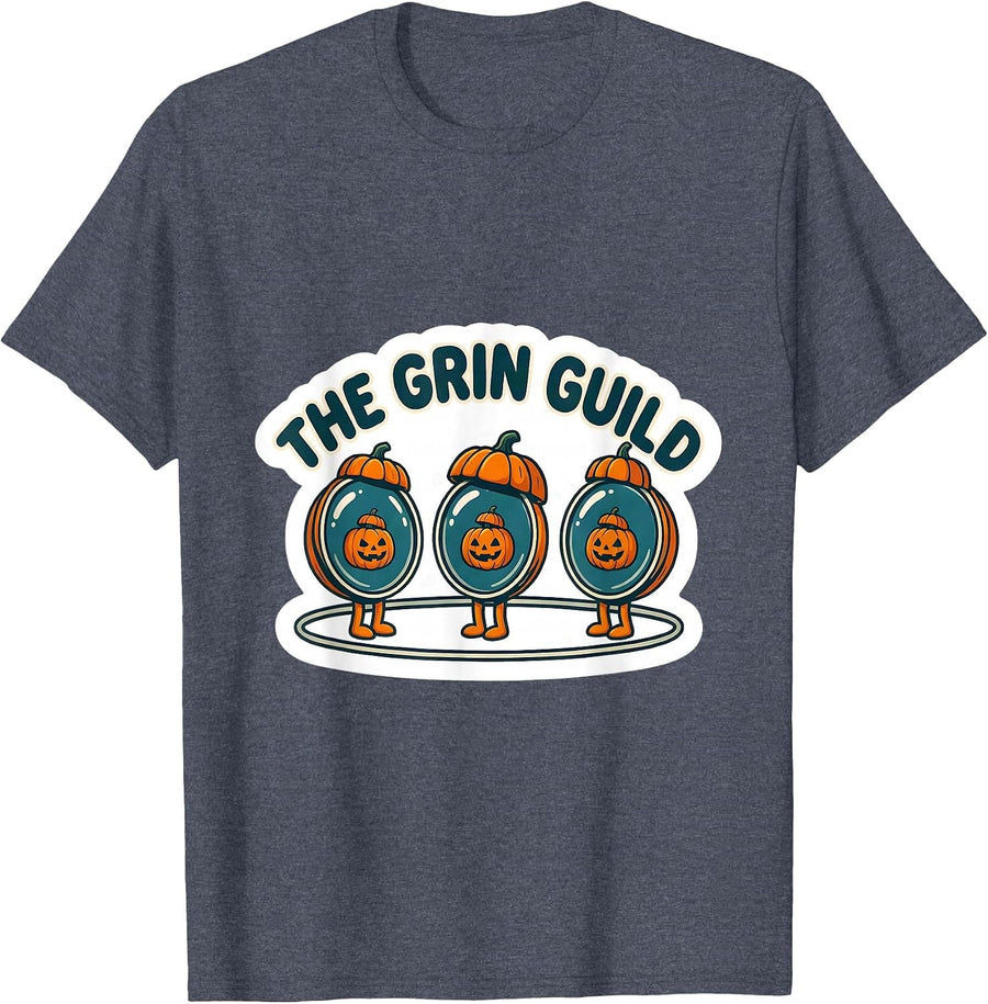The Grin Guild Funny Dental Hygienist Halloween Sticker T-Shirt - Heather Blue