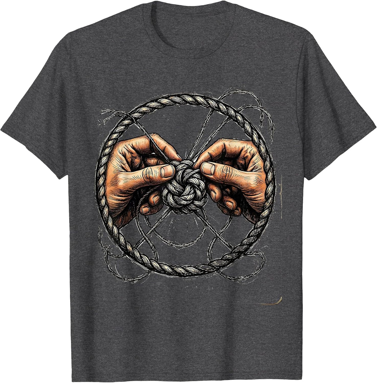 Men's Paraprofessional Friendship Bracelet Illustration T-Shirt - Dark Heather Grey