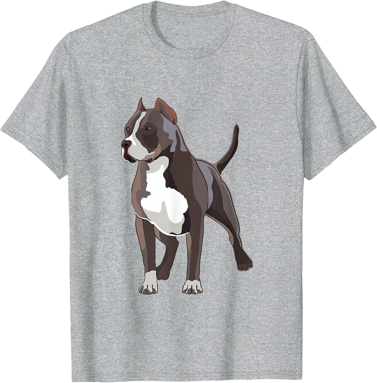 American Bully Dog Holder Illustration for Dog Lovers T-Shirt - Heather Grey