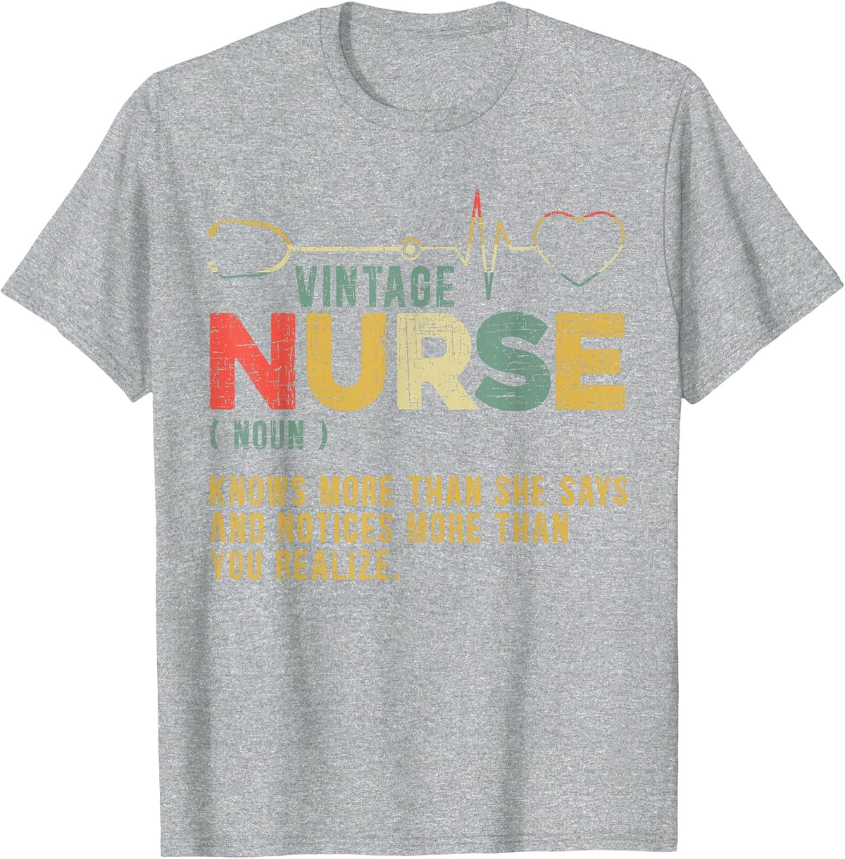 Vintage Nurse Definition Hospital Medical Registered Nursing T-Shirt - Heather Grey