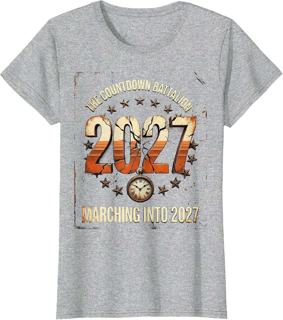 The Countdown Battalion Marching Into 2027 Family Matching T-Shirt - Heather Grey