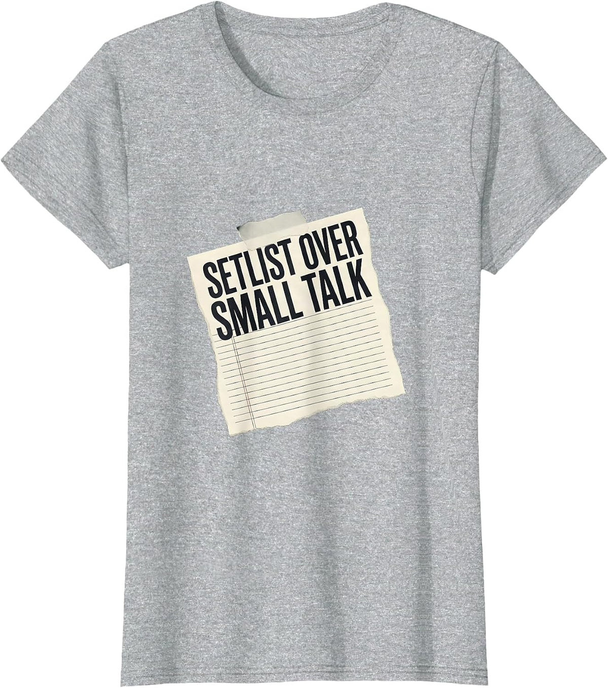 Setlist Over Small Talk Band Music Fan Design T-Shirt - Heather Grey