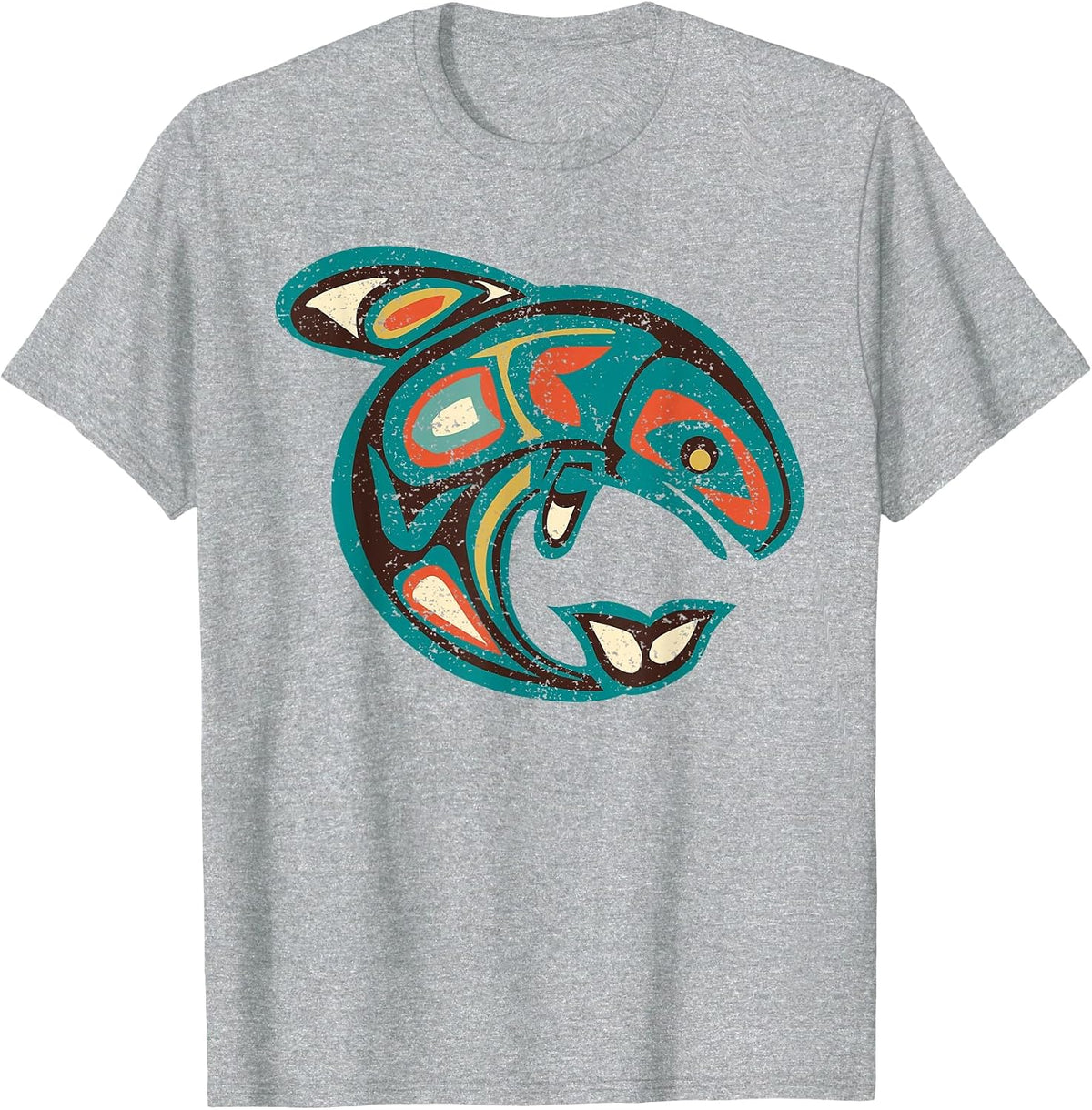 Native American Totem ORCA Killer Whale 1 - Fan Fun T-Shirt - Heather Grey