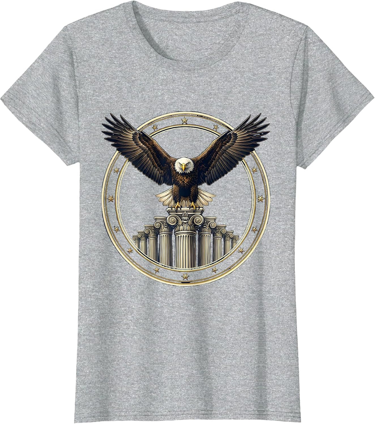President Pride Labor Day Bald Eagle White House T-Shirt - Heather Grey