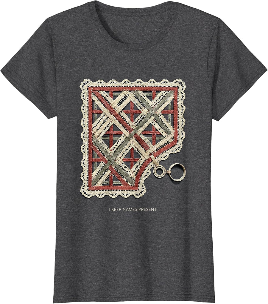 Women's I Keep Names Present Retro Kindness Inclusion Positivity T-Shirt - Dark Heather Grey