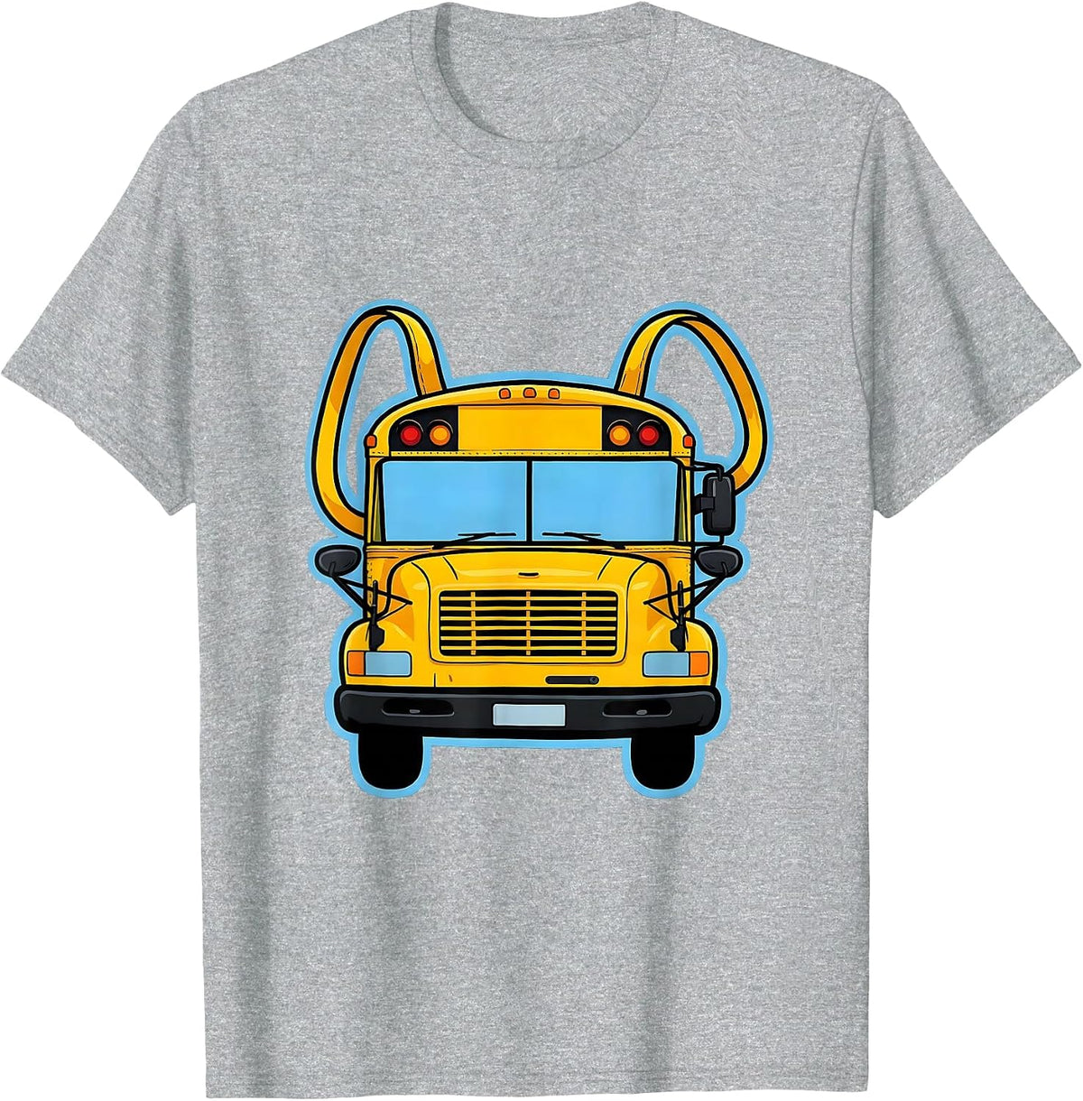 Men's School Bus Costume Bib Funny Bus Driver Halloween T-Shirt - Heather Grey