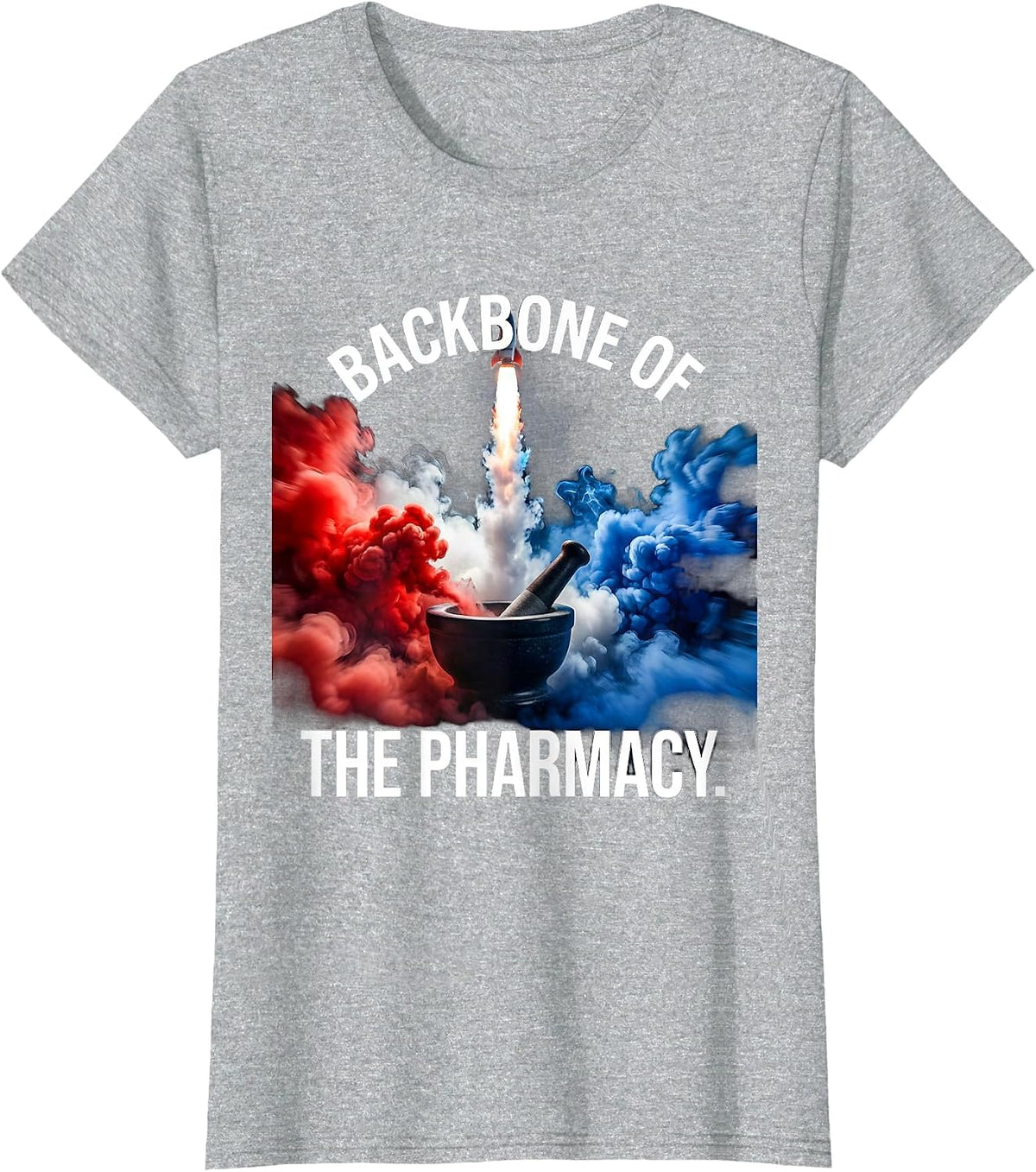 The Backbone of the Pharmacy Tech Design T-Shirt - Heather Grey