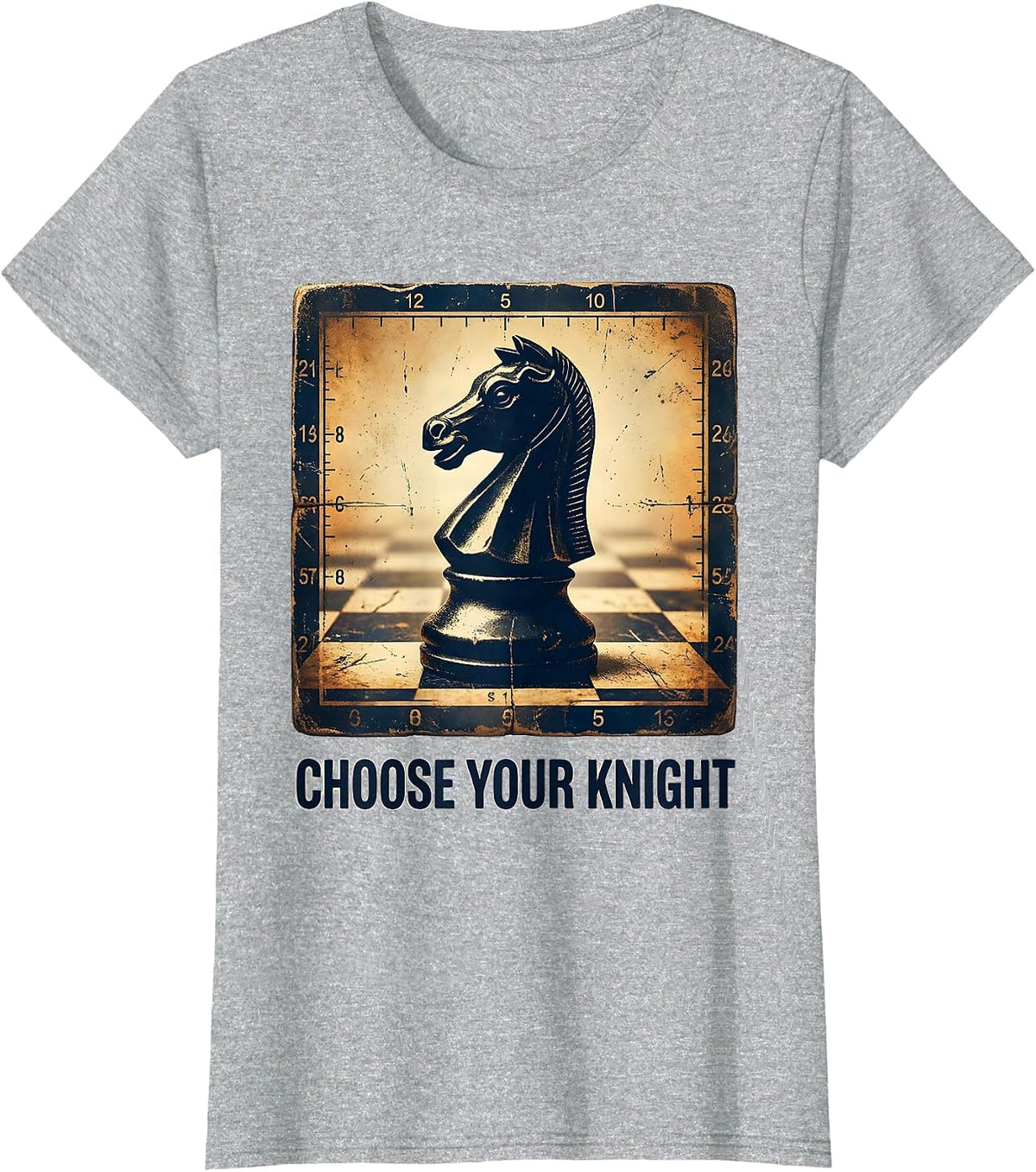 Choose Your Knight Vintage Chess Player Gift Chess Lover T-Shirt - Heather Grey