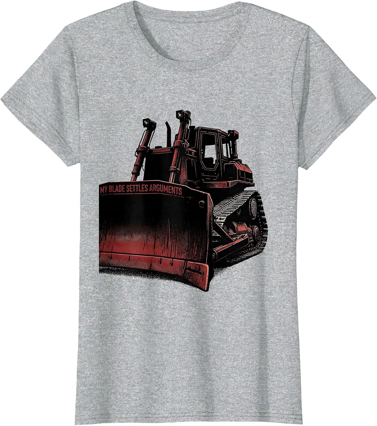 My Blade Settles Arguments Blackwork Dotwork Heavy Equipment T-Shirt - Heather Grey