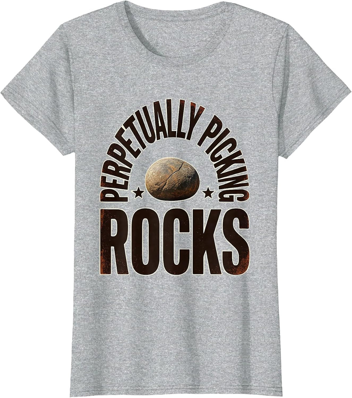 Perpetually Picking Rocks Vintage Rock Collector Geologist T-Shirt - Heather Grey