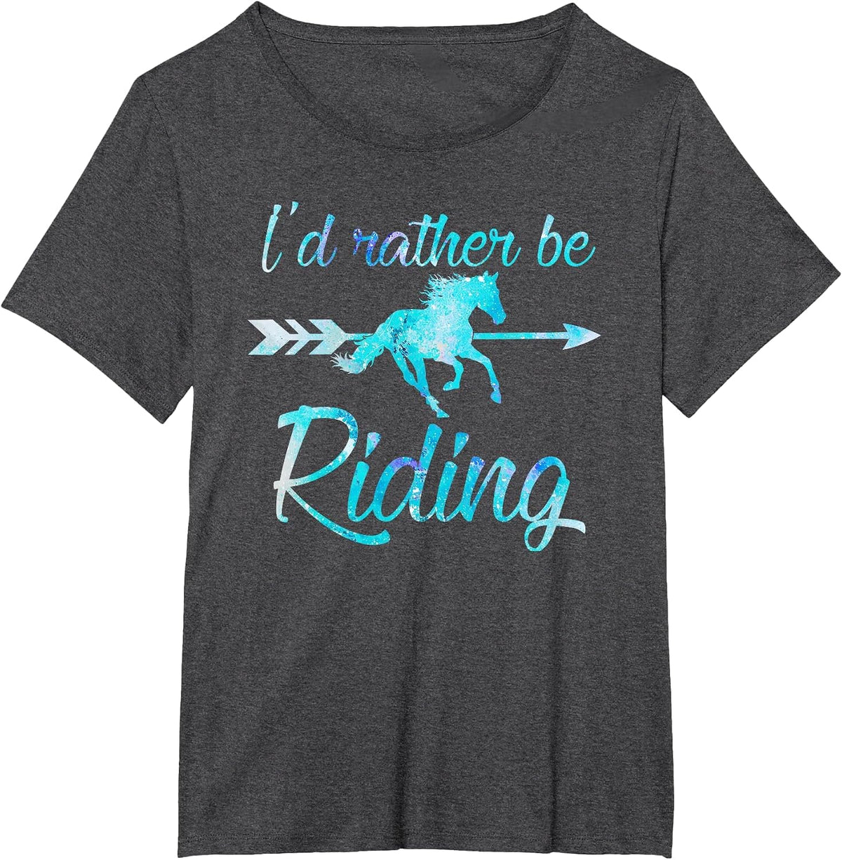 I'd Rather Be Riding Horse T-Shirt - Dark Heather Grey