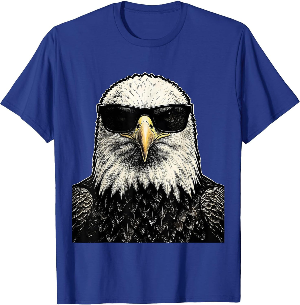 Men's Bald Eagle Oversized Sunglasses Funny Eagle Lover T-Shirt - Royal Blue