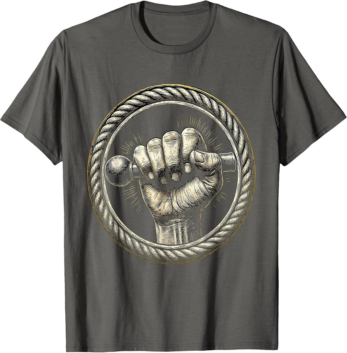 Slot Machine Lever Pull Gambling Graphic Tee T-Shirt - Asphalt Grey