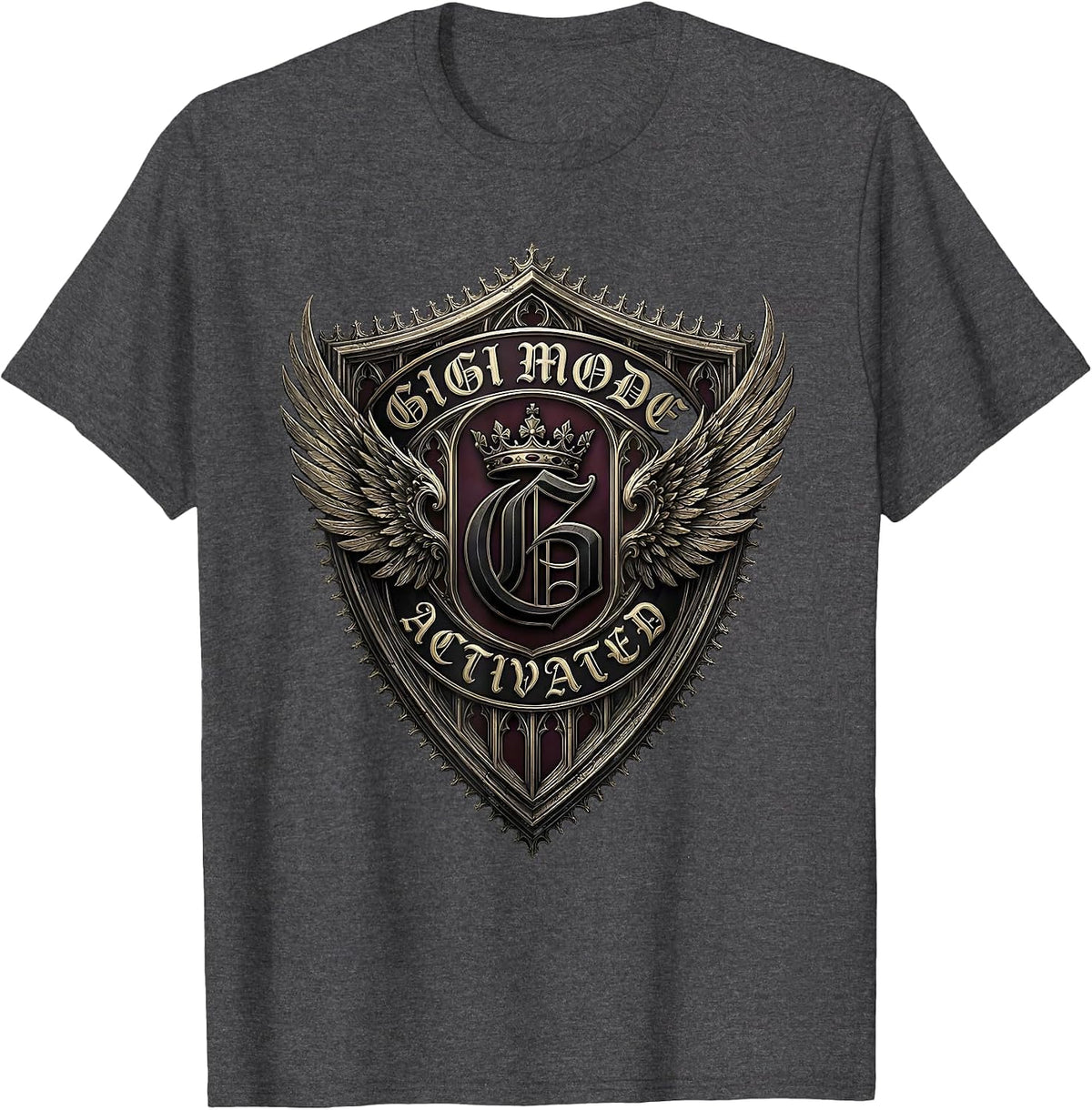 Men's Gigi Mode Activated Grandma Life Design T-Shirt - Dark Heather Grey