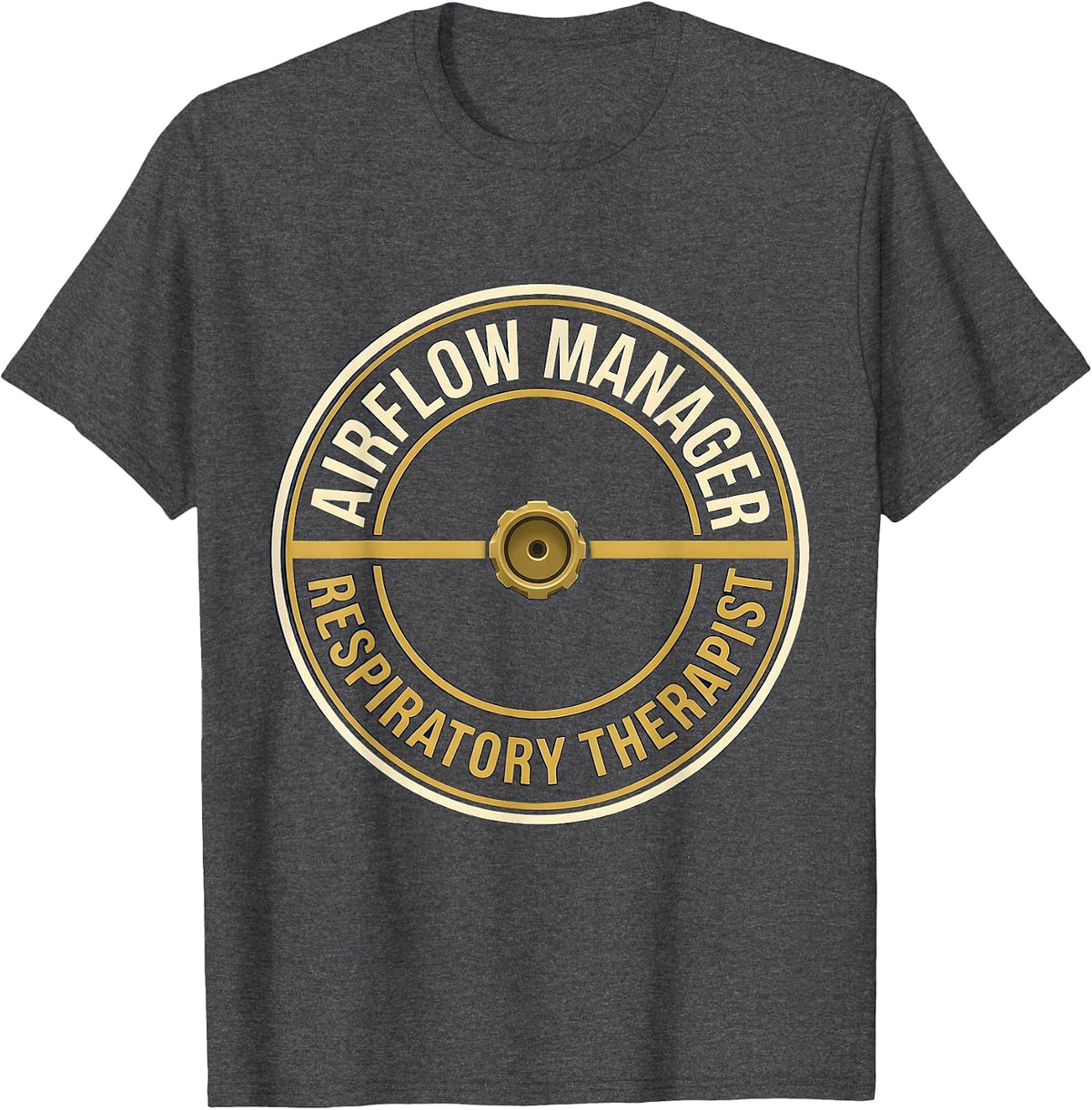 Men's Airflow Manager Respiratory Therapist Occupational Humor T-Shirt - Dark Heather Grey