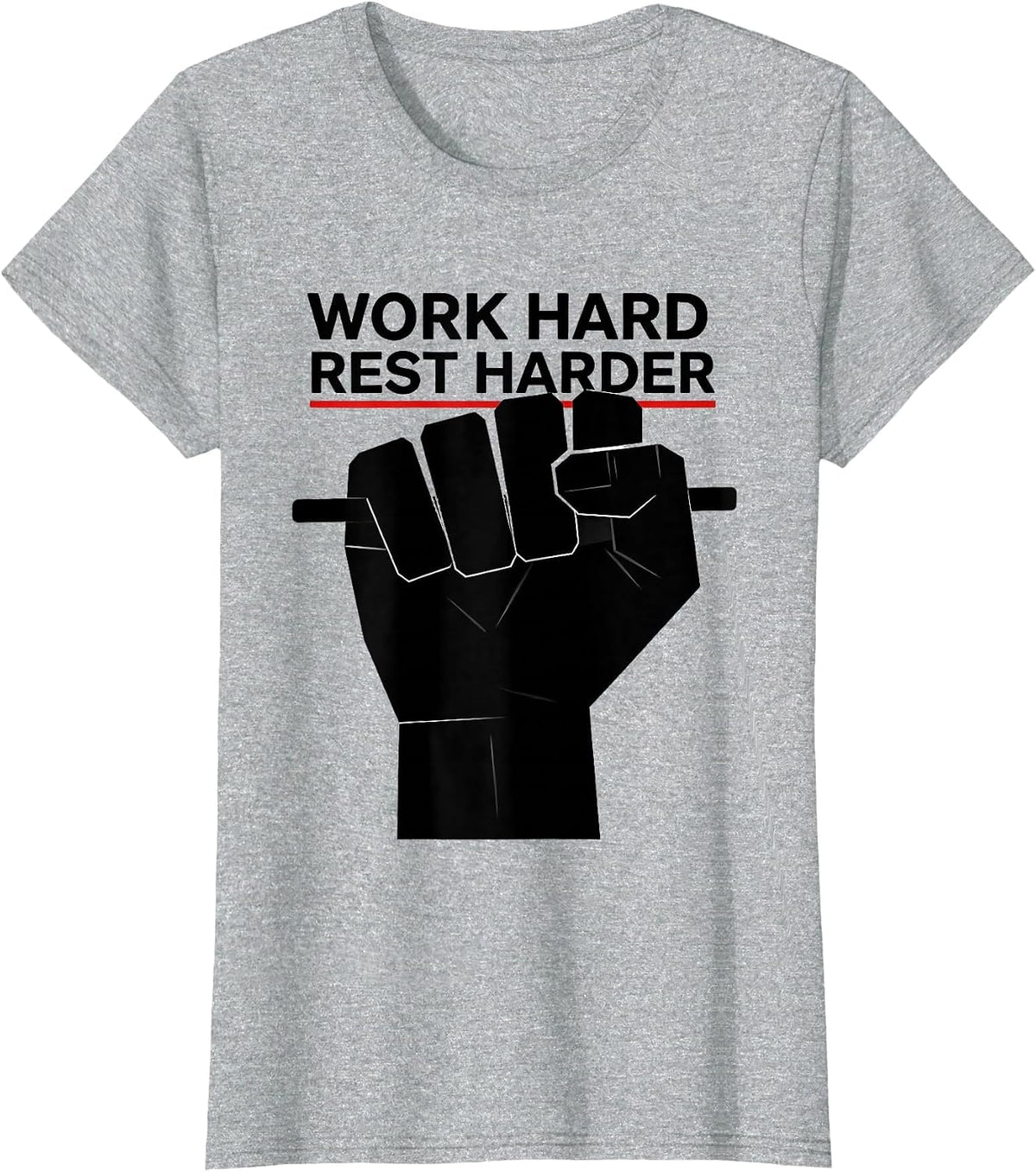 Work Hard Rest Harder Labor Day Design T-Shirt - Heather Grey