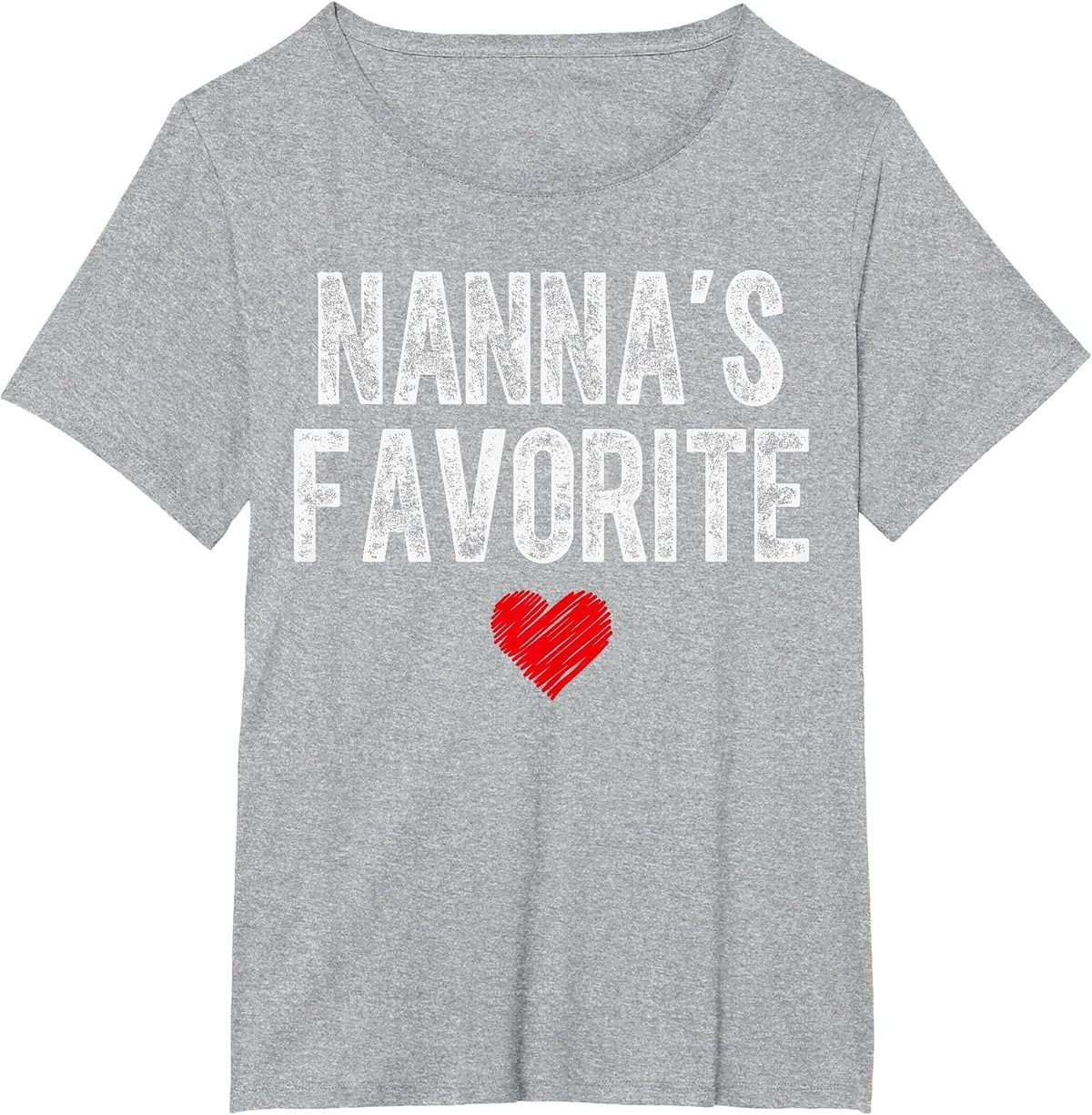 Nanna’S Favorite Heart Graphic for Mothers Day Grandchild T-Shirt - Heather Grey