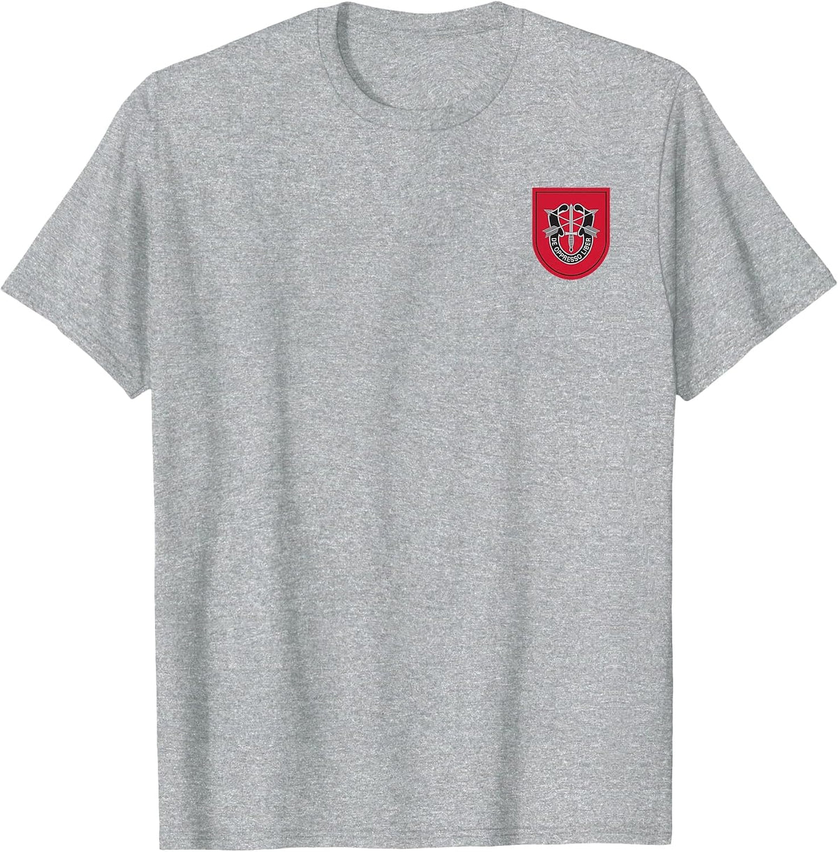 US Army 7th Special Forces Group Beret Flash and Crest T-Shirt - Heather Grey