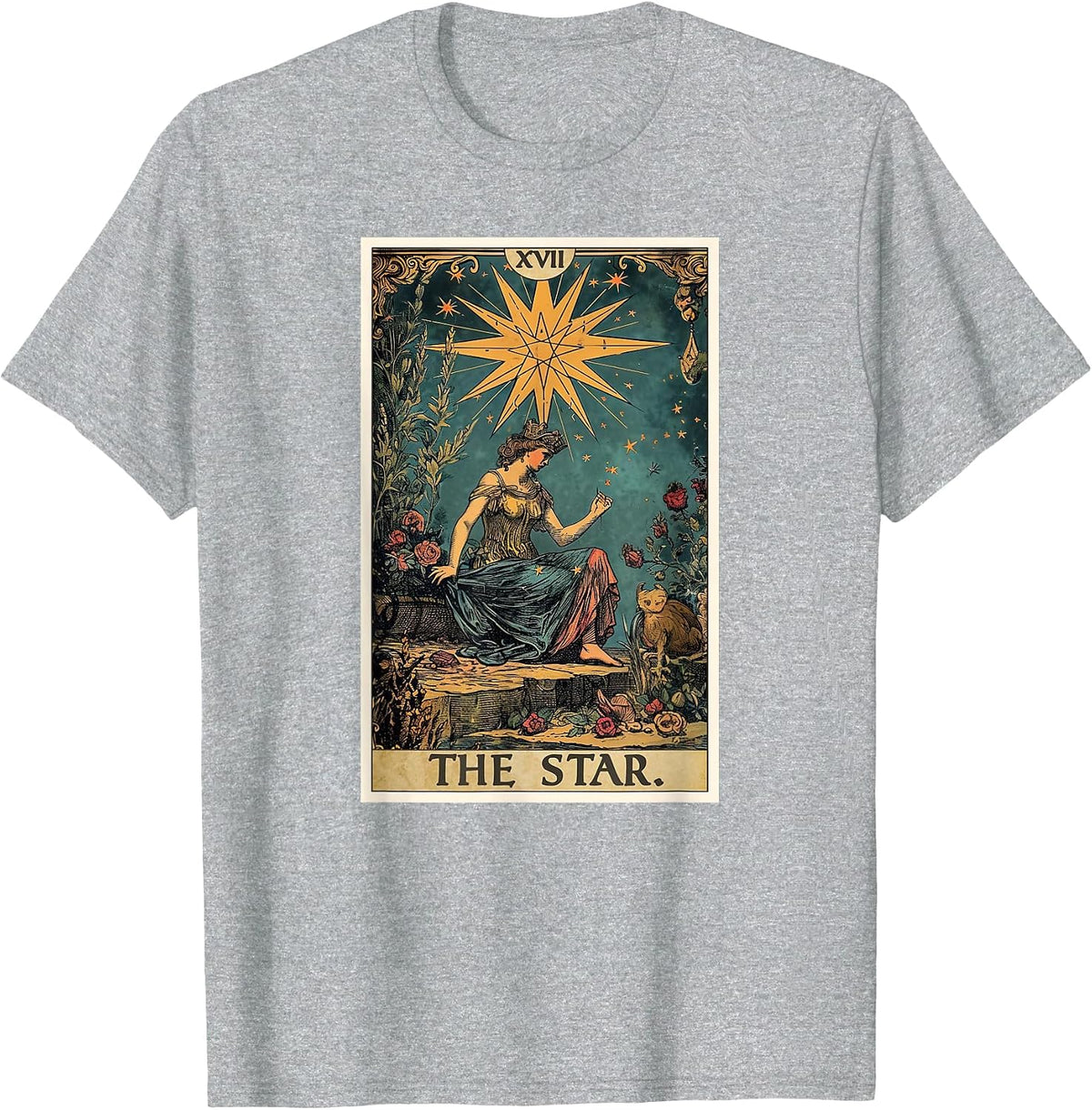 Tarot Cards Tarot Card 17 The Star T-Shirt - Heather Grey