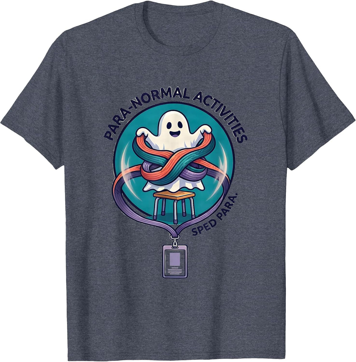 Para-Normal Activities SPED Para Ghost Funny T-Shirt - Heather Blue
