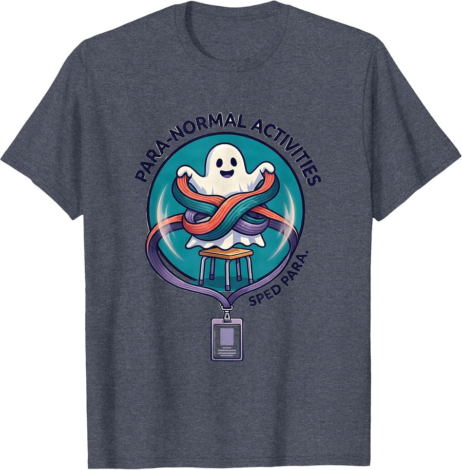Para-Normal Activities SPED Para Ghost Funny T-Shirt - Heather Blue